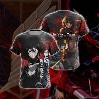 Anime Attack บน Titan Men Pattern เสื้อยืด 3D Manga Mikasa Ackerman พิมพ์เสื้อยืด Cartoon เสื้อยืดผู้หญิง XS-5XL