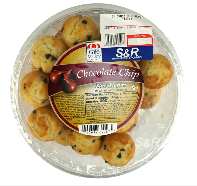 Café Valley Bakery Mini Chocolate Chip Muffins (960 g) main image 1