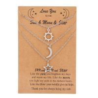 Fashion New Sun Moon Star 3-piece Couple Necklace Hip-hop Versatile Stainless Steel Necklace Collar Chain Female Fashion Chain Necklaces