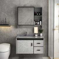 [COD] slab space aluminum washbasin bathroom cabinet combination apartment washstand integrated ceramic pool