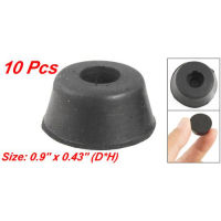 10 Pcs 22mm x 11mm Chair Table Leg Recessed Black Rubber Feet Pads