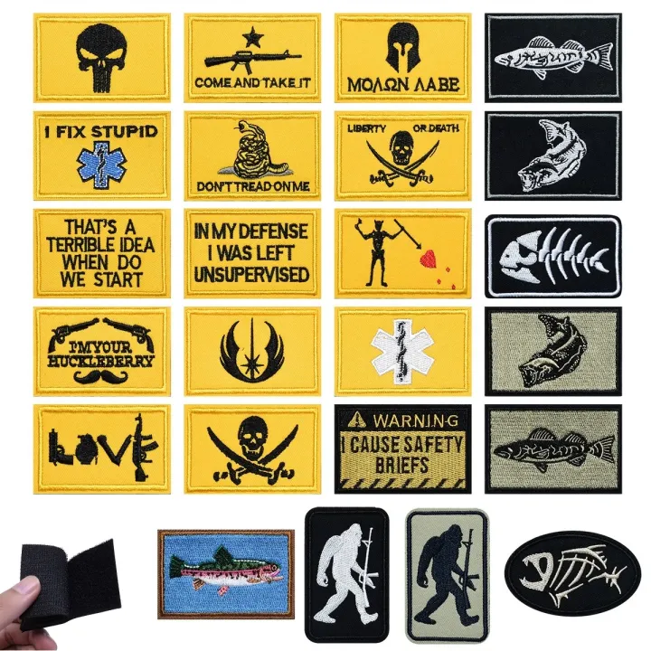 Velcro patch Tactical Morale Slogans Army Military fishing Badge Labels Embroidered Stickers
