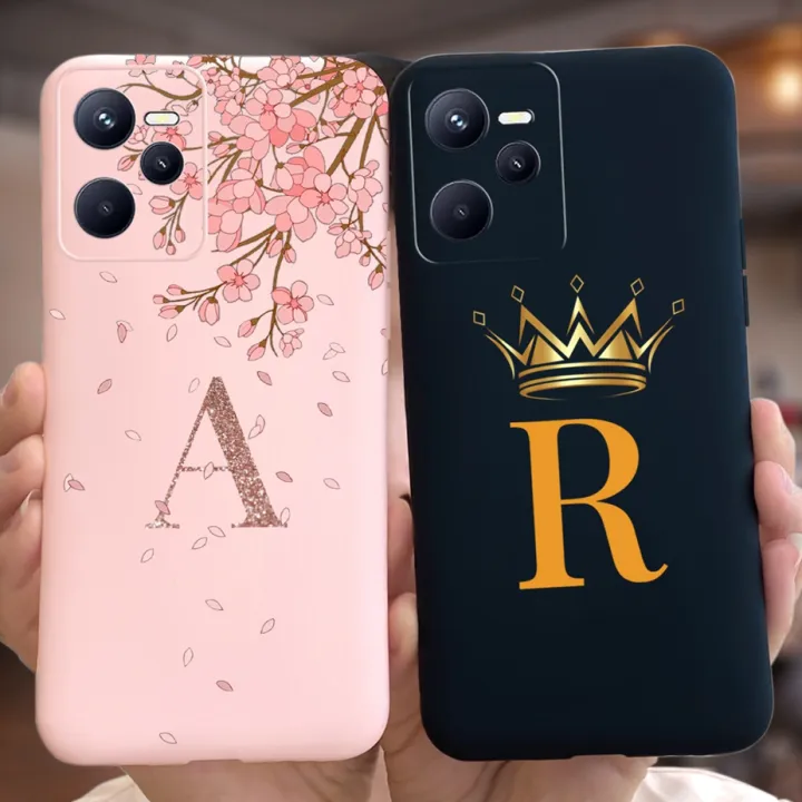 For Realme C35 Case RMX3511 Cute Crown Letters Cover Soft Silicone ...