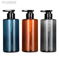 ℡☫☁  300ml 500ml Press Flat Shoulder Cylindrical PET Plastic Lotion Shower Gel Shampoo Bottle Empty Container Refillable Sub Bottling