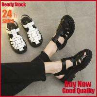 COD ▲♛ saafeeqdsdfsdw ✨Ready Stock✨Roman Shoes Women New Style 2022 Summer British Retro Woven Velcro Thick-Soled Toe Cap Beach Casual Sandals Hot-Selling Comfortable Breathable Sports CT7p