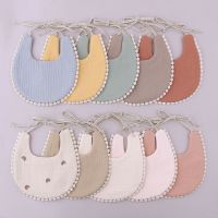 【CC】 1pc Side Printing Baby Bib Color Cotton Tassel Saliva Absorbent Newborn Burp Cloths Feeding Item