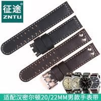 Suitable for Hamilton Leather Strap Khaki Jazz Field Series Double-row Pin Buckle Strap 20 22mm