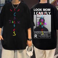 Cactus Jack Double Sided Print Tshirt Short Sleeve LOOK MOM I CAN FLY T-shirt Tops Men Hip Hop Oversized Crewneck T Shirts XS-4XL-5XL-6XL