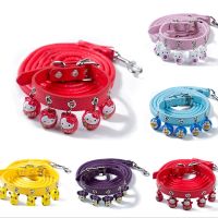 Pet supplies Cat dog cartoon bell collar Teddy bell dog chain traction rope set Cute Tow Rope Collar Set