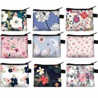 Tas Koin Kanvas Anak-anak Wanita Tas Penyimpanan Gambar Cetak Kotak-kotak Floral Tas Kosmetik Ritsleting Dompet Kecil Tempat Kartu Kunci Tas Uang Mini