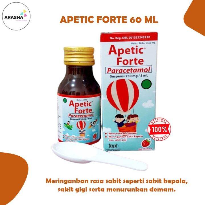 APETIC FORTE PARACETAMOL SIRUP 60 ML - Obat Demam Anak - Sakit Gigi Dan ...