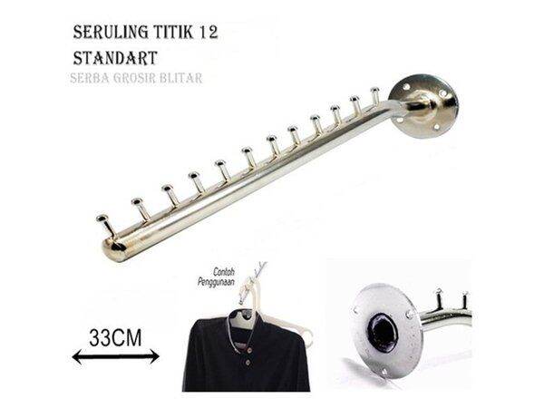 Hanger Suling Gantungan Baju Dinding 12 Titik Lurus Display Lazada