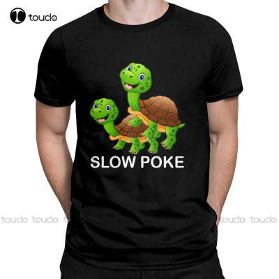 Funny T Shirt Turtle Style Slow Poke T-Shirt Summer Short Sleeve Shirts Hipster White Mens&nbsp;Shirt Cotton Tee Shirts Xs-5Xl