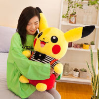 ตุ๊กตาปิกาจูน่ารักตุ๊กตาคู่ Pikachu หมอนของเล่นตุ๊กตาผ้าขี้ริ้วขนาดใหญ่ของขวัญวันเกิดหญิง