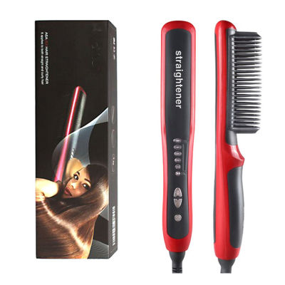 Ceramic Hair Straightener Flat Irons Straightening Brush Beard Straightener Hot Heating Comb Anti-Scalding Men Beard Straightene