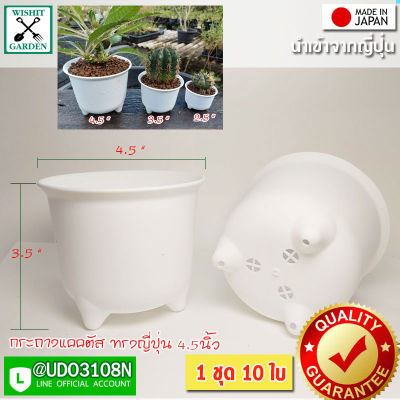 กระถางแคคตัส ทรงญี่ปุ่นน่ารัก ขนาด 4.5นิ้ว สีขาว 10 ใบ ราคาถูก Cactus pot