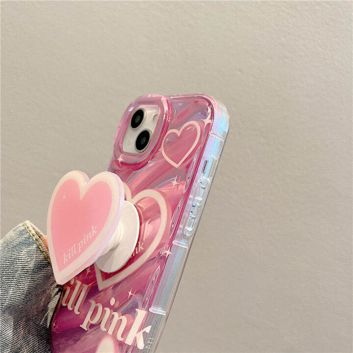 เคสโทรศัพท์สีชมพูคลื่นสำหรับ-iphone14promax-พรีเมี่ยมความรู้สึกสีชมพูรักผู้ถือกรณีโทรศัพท์สำหรับ-iphone13-หวานน่ารักกรณีโทรศัพท์สำหรับ-iphone12pro