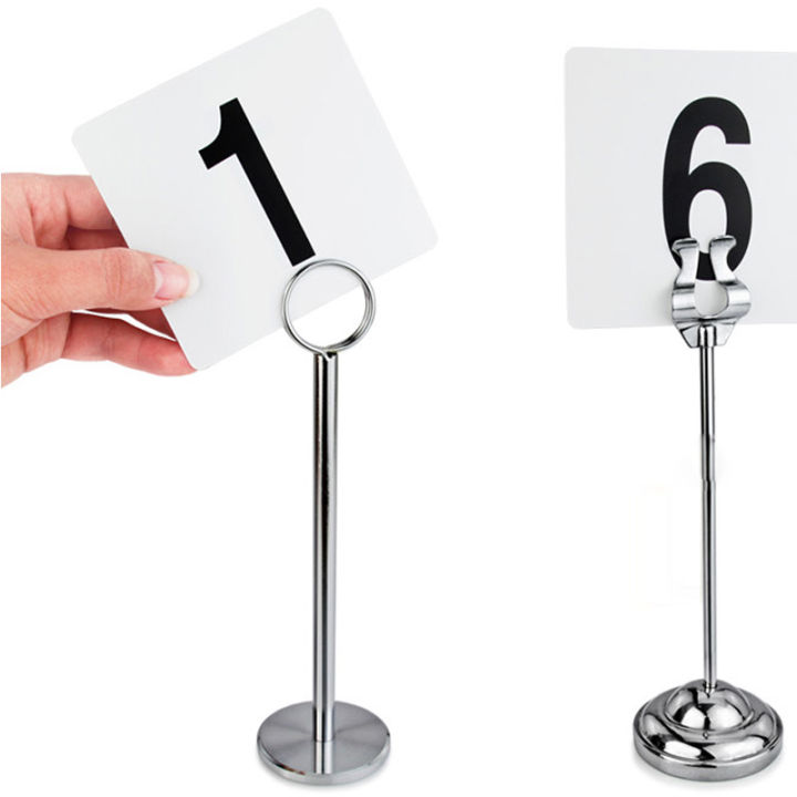 cw-1-25-wedding-table-numbers-seat-cards-plastic-double-white-black-table-number-signs-durable-square-restaurant-cafe-bar-utensils