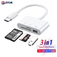 อะแดปเตอร์ Type-C TF CF SD เครื่องอ่านการ์ดหน่วยความจำ OTG Writer Compact Flash USB-C สำหรับ IPad Pro Huawei สำหรับ MacBook USB Type C Cardreader-EDCNM SHOP