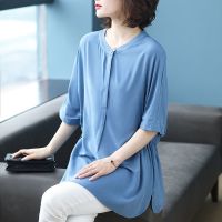 [COD] mm short-sleeved womens summer new loose large size middle-aged mid-length top women