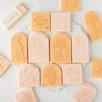 Wedding Engagement Ring Bride Groom Cookie Press Stamp Embosser Cutter Acrylic Fondant Sugar Craft Cutter Cake Decoration Tool Bread Cake  Cookie Acce