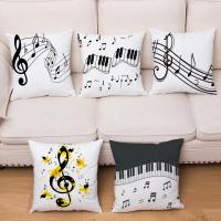 Home Decor Pillowcase Cartoon Sheet Music Printing Cushion Cover Bedroom Pillowcase Living Room Pillowcase Sofa pillow cases