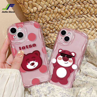 เคสโทรศัพท์สุดเท่ห์หมีลายสตรอเบอร์รี่การ์ตูน JieFie สำหรับ Samsung A02 / A02S/A03/แกน A03/A04/A04E / A10 / A10S / A11 / A12 / A13 / A04S / A14 / A20/A30/คลื่น A20S ออกแบบเคสป้องกันการกระแทกที่ไม่ซ้ำกัน