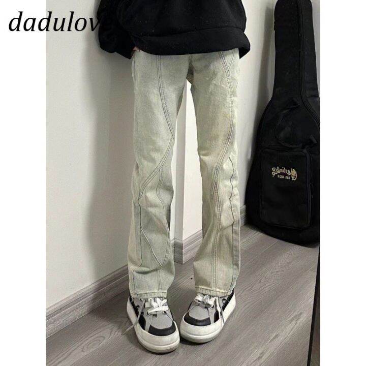 dadulove-new-american-ins-niche-splicing-jeans-womens-high-waist-straight-pants-large-size-casual-trousers