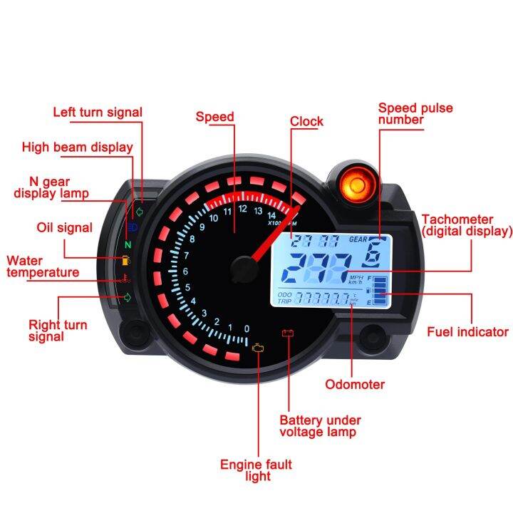 สากล-koso-จอแอลซีดีดิจิตอล-s-peedometer-รถจักรยานยนต์7สีแดชบอร์ด-rx2n-วัดระยะทางเมตรตราสารปรับสูงสุด299กิโลเมตร-ชั่วโมง