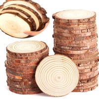 3-12cm Thick Unfinished Pine Natural Round Wood Slices Circles With Tree Bark Log Discs For DIY Crafts Wedding Party Painting De Traps  Drains