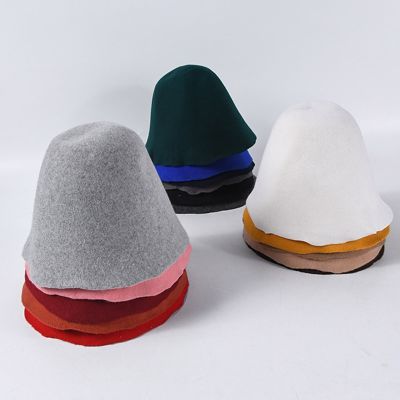 【YF】 Classical Women Cloche Bucket Felt Hat Autumn Winter Wool Cone Hood Millinery Craft Hats Fascinators Block Base Body