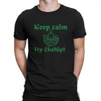 Keep Calm Yoga Unique Tshirt Chatgpt Casual T Shirt Newest Stuff For Adult