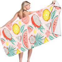 【CC】 Fruit Print No Dry Beach Poncho Camping