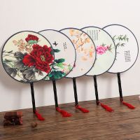 【cw】 Round Hand With Tassel Printed Chinese Embroidery Printing Pan Photography Ornaments 【hot】