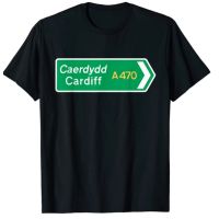 ราคาถูกเสื้อยืดสีขาวCaerdydd เสื้อยืด พิมพ์ลายกราฟฟิค Wales Cardiff A470S-4XLS-5XL