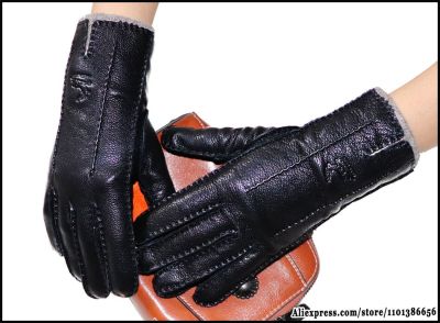 Hot Selling Leather S For Men And Women Deerskin Textured Goat Leather Winter Warm Driving Riding Wool Knitted Lining New