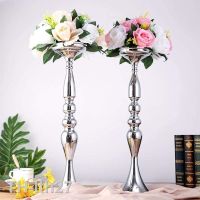 2023ﺴ Gold/Silver Wedding Candle Holders Road Lead Table Centerpiece Pillar Vase Rack Floral Bouquet Supplies
