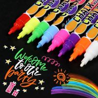 Liquid Chalk Marker Pens Erasable Multi Colored LED Writing Board Glass Window Art  Marker Children Painting Blackboard Painting Highlighters Markers