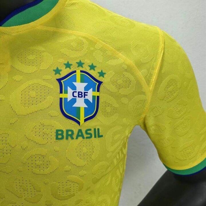 เสื้อกีฬาแขนสั้น-ลายทีมชาติฟุตบอล-brazil-home-jersey-2223-แห้งเร็ว-ไซซ์-s-xxl