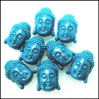 【CW】✟℡  5pcs new black buddha beads middle hole one face another is flat size 20x28mm top diy findings unique