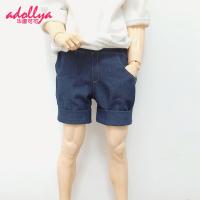 Adollya เครื่องประดับตุ๊กตา BJD สำหรับตุ๊กตาสีกรมท่า Celana Pendek Denim พื้นกางเกงลำลองเสื้อผ้าเหมาะสำหรับ1/3 1/4 1/6ตุ๊กตา