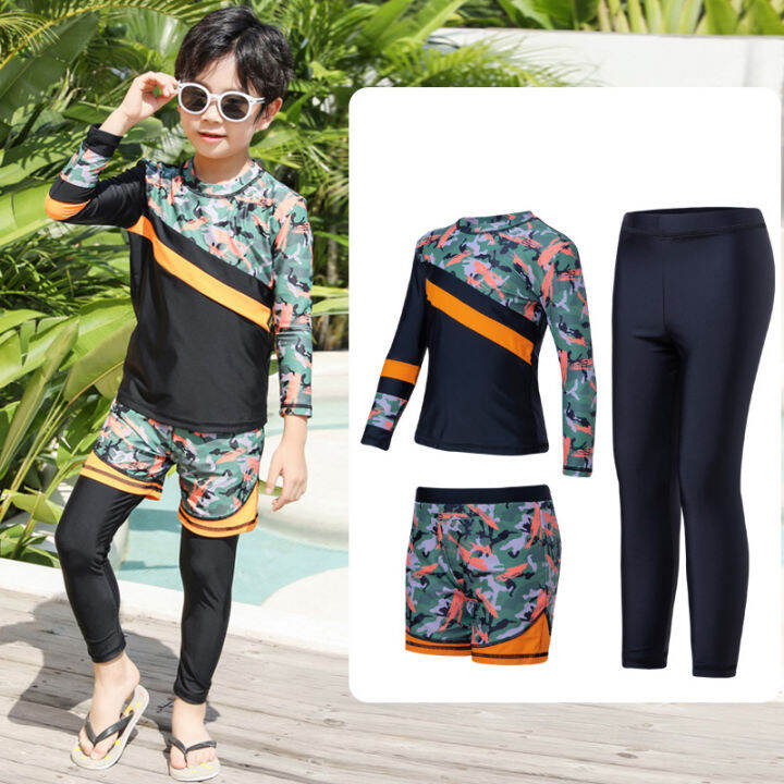 children-swimsuit-long-sleeve-wetsuit-print-rash-guard-summer-kids-beach-bathing-suit-sport-bodysuit-girls-boys-swimwear-set