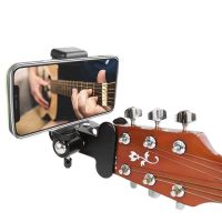 【Cw】Smartphone Live Broadcast cket Stand Guitar Head Clip Holder Support 360 Rotation Guitar Holder Bass Away Header Mounthot 【hot】 1