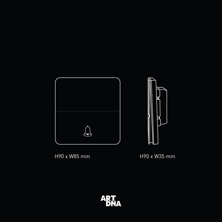 art-dna-รุ่น-a63frameless-กริ่งกดกระเด้ง-switch-doorbell-สีขาว-ปลั๊กไฟโมเดิร์น-ปลั๊กไฟสวยๆ-สวิทซ์-สวยๆ-switch-design