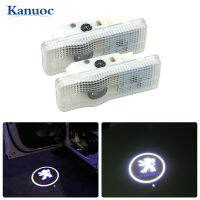 ไฟต้อนรับติดประตูรถยนต์โลโก้เลเซอร์ LED 2ชิ้นสำหรับ Peugeot 407 2004-2010