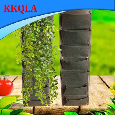 QKKQLA 7 Pockets Plant Grow Bags Growing Pots Vertical Garden Wall Hanging Vegetable Flower Planter Growth Fabric Bags