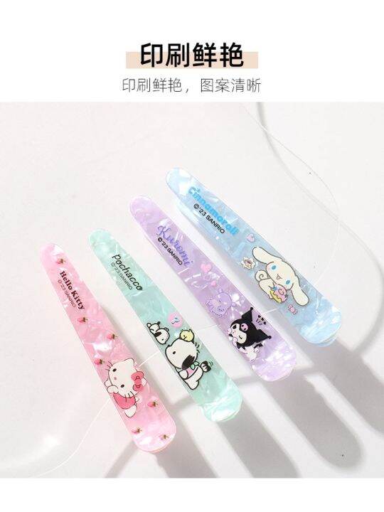 sanrio-shell-version-laser-word-clip-shell-pattern-pair-hairpin-pacha-dog-cute-hairpin-makeup-clip-jewelry-byue