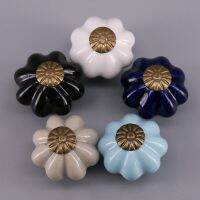 ✓❍❏ 1x ceramic pumpkin knobs lovely children room Dresser handles porcelain jewellery box drawer cabinet small knobs 25x24mm