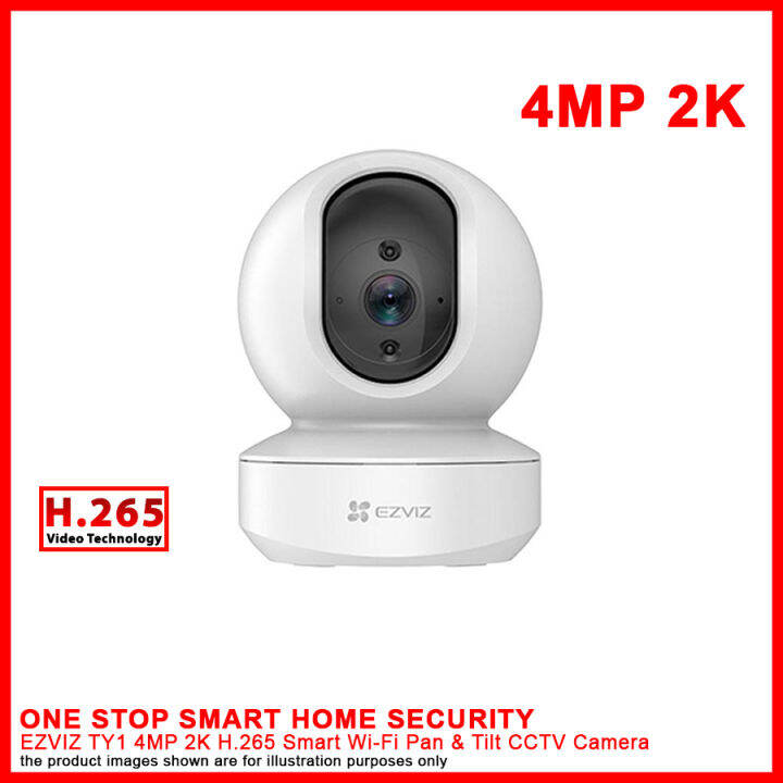 EZVIZ TY1 2K 4MP H.265 Smart Wi-Fi Pan & Tilt CCTV Camera CS-TY1-C0 ...