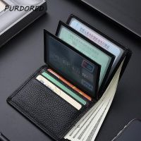 【CC】 PURDORED 1 Pc  Men Wallet Business Card Holder Thin Driver License Money Portomonee Carteria